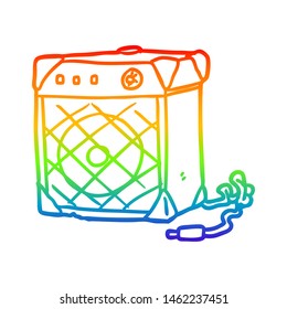 Rainbow Gradient Line Drawing Of A Electric Guitar Amp