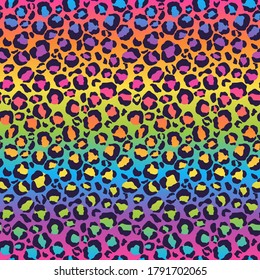 Rainbow Gradient Seamless Pattern - Bright And Colorful Ombre Gradient Repeating Pattern Design