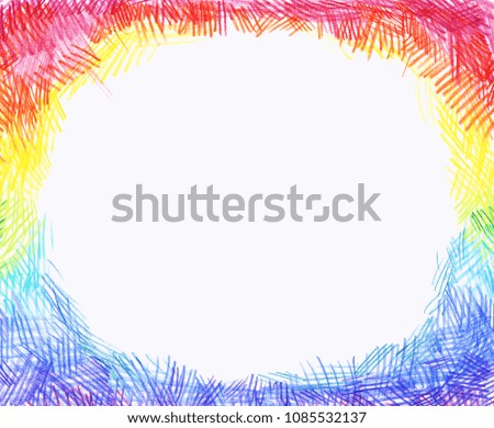 Rainbow hand drawn frame