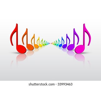 rainbow music notes