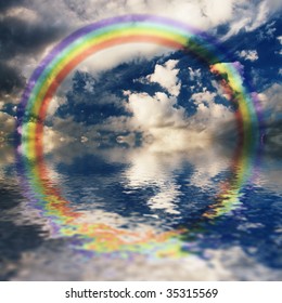 Rainbow Over The Water