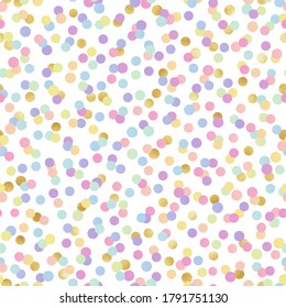 Rainbow Party Seamless Pattern - Colorful Ombre Gradient Repeating Pattern Design With Gold Foil Texture Accents