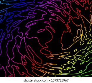 Rainbow pattern on black background