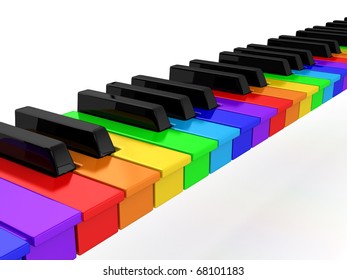 Rainbow Piano Over White Background Computer Stock Illustration ...