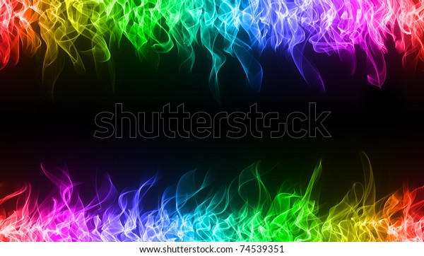 Rainbow Seamless Fire Flame Border Stock Illustration 74539351