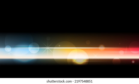 Rainbow Speed Rays Effect, With Bokeh Lights And Sparkles