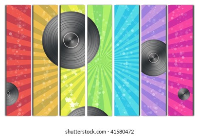 Rainbow Vinyl Record Background