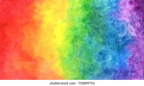Rainbow in watercolor