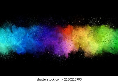 Rainbow watercolor banner background black  Pure neon watercolor colors  Creative paint gradients  fluids  splashes   stains  Abstract creative design background 