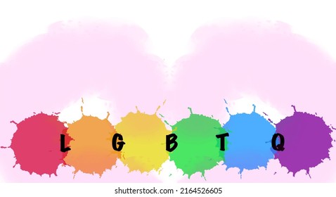 Rainbow Watercolor Gay Pride LGBT With Homosexual Discrimination Symbol Concept. -image