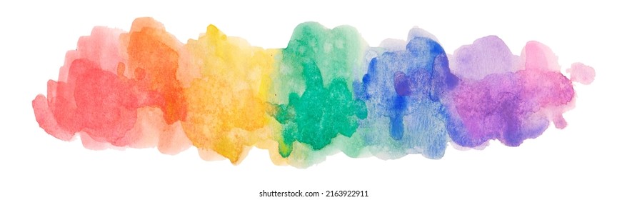 Rainbow Watercolor Isolated On White Background , Gay Pride LGBT , Against Homosexual Discrimination Symbol Concept