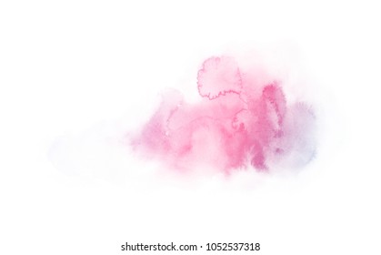 Rainbow Watercolor Splash Backdrop Isolated On White, For Text,tag, Logo, Design. Color Pink, Violet, Purple, Blue