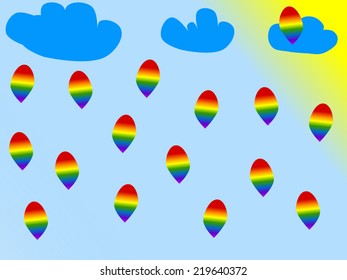 Rainbow. Weather abstract background.