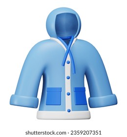 Raincoat 3d rendering isometric icon.