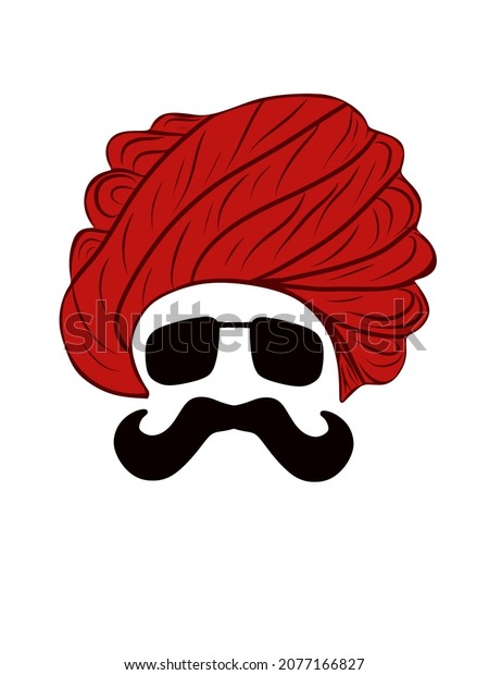 Rajasthani Man Concept Illustration Over White Stock Illustration ...