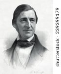 Ralph Waldo Emerson (1803-82) from an original drawing by Sam W. Rowse, ca.1845.