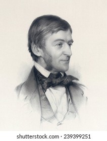 Ralph Waldo Emerson (1803-82) Writer Who Espoused Transcendentalism, Ca.1878