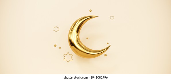 Ramadan Kareem greeting template and arabic lantern  moon  gift  presents   stars  Podium  stand holiday light background for advertising products    3d render illustration for cards  greetings 