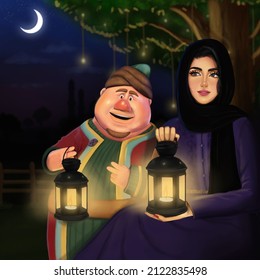 Ramadan Vibes, Girl Holding Lantern