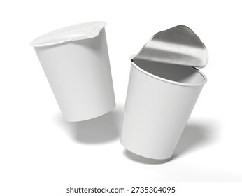 Ramen and Noodle Cup 3D Render Isolated White for Mockup 3