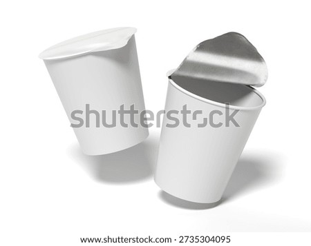 Ramen and Noodle Cup 3D Render Isolated White for Mockup 3