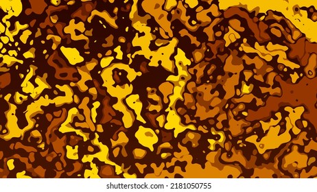 Random Background. Pattern Of Gold Chaotic Spots, Particles. Plexus Of Fragments. Computer Screensaver. Terrazzo Technique. Corrosion. Banner For Art, Technology, Presentation, Business.	