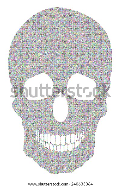 Human Skull Painted Dots Pop Art Stock 