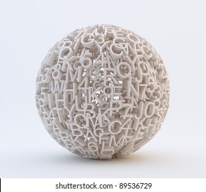 Random Letters And Numbers Forming A Sphere