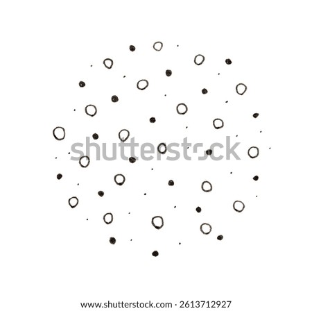 Random pattern of white circular dots on transparent background.