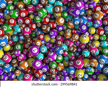 Random Sized Lottery Balls, Top View