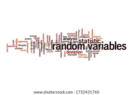 Random variables cloud concept on white background