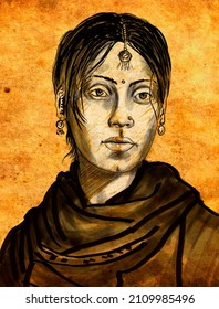 Rani Lakshmi Bai Became National Heroine Stock Illustration 2109985496
