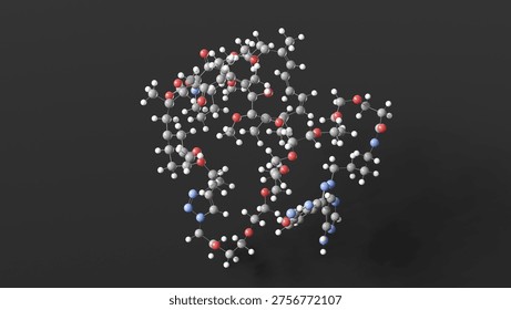 rapalink-1 molecule 3d, molecular structure, ball and stick model, structural chemical formula bivalent mtor inhibitor