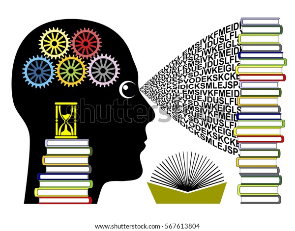 ラピッドラーニングのコンセプト 学校や大学で最高の成績を収めるための脳のトレーニングと速読 のイラスト素材