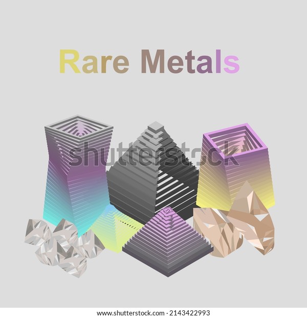 Rare Metals\
concept. gadolinium, samarium, neodymium, Nickel, Cobalt, Lithium,\
Dysprosium and palladium, chemical elements with a high economic\
value. Symbols and atomic\
numbers.