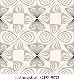 Raster Abstract Geometric Pattern With Linear Shapes, Thin Broken Lines, Squares. Stylish Minimal Black And White Geo Texture. Modern Monochrome Frame Background. Simple Repeat Design For Decor, Cover