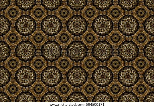Raster black and golden pattern for\
your designs and backgrounds. Modern geometric seamless pattern for\
wrapping paper, fabric or textile. Vintage\
ornament.