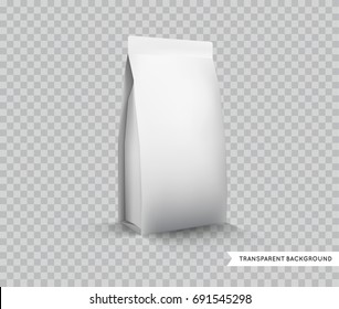 Raster Blank White Foil Food Packaging Llustration Isolated Mock Up Template Package Ready For Custom Design