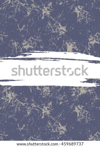 Raster blue drawn textures background. Grunge template for greeting card, layout, cover. Old card with cracks, attrition. 