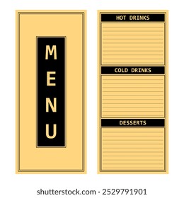 Raster cafe design menu. Coffee drinks menu price list for cafe, coffee shop template. - Powered by Shutterstock