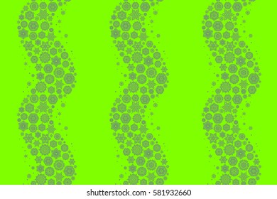 Raster Christmas party design template. Abstract Christmass illustration with snowflakes on a green background.
