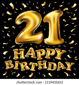 raster copy 21 Anniversary Logo Celebration with Golden balloon and confetti, Isolated on dark Background - Powered by Shutterstock