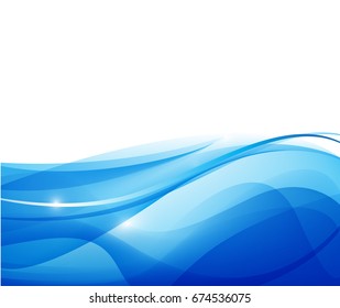 Raster Copy Abstract Blue Stream Flow Stock Illustration 674536075 