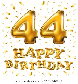 Raster Copy Happy Birthday 44th Celebration Stock Illustration 1125749657