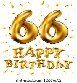 Vector Happy Birthday 66th Celebration Gold Stock Vector (Royalty Free ...