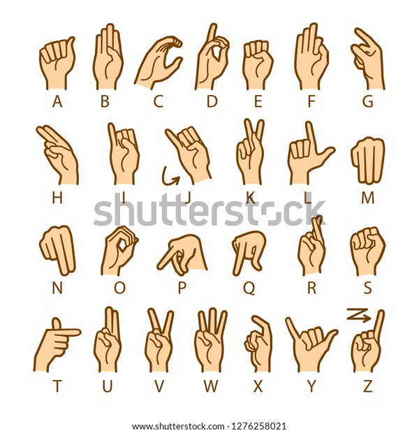 Raster Copy Language Deafmutes Hand American Stock Illustration 1276258021