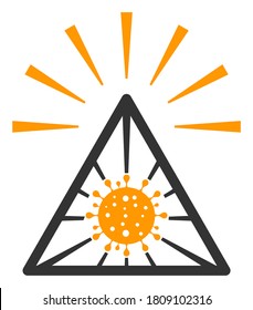 Raster Coronavirus Total Control Flat Icon. Raster Pictogram Style Is A Flat Symbol Coronavirus Total Control Icon On A White Background.