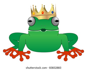 Prince Frog Cartoon Clip Art Princess Stock Illustration 129037118