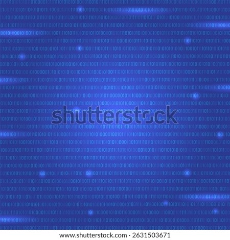 Raster Digital Data Technology Concept. Blue Binary Data Software Programming Code Texture. Random Program Code. Machine Code. Random Binary Data Matrix Wide. Tech Background.