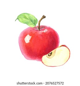 Raster Drawing Apple Isolated On White Stock Illustration 2076527572 ...